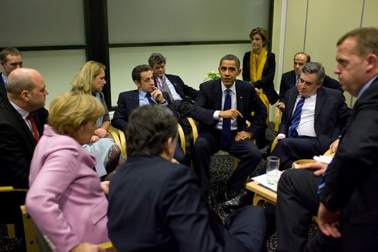 Photo prise à la conférence de Copenhague de 2009 sur le climat The Official White House Photostream / White House (Pete Souza)