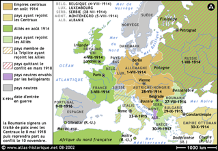 Les alliances en Europe en 1914 © atlas-historique.net