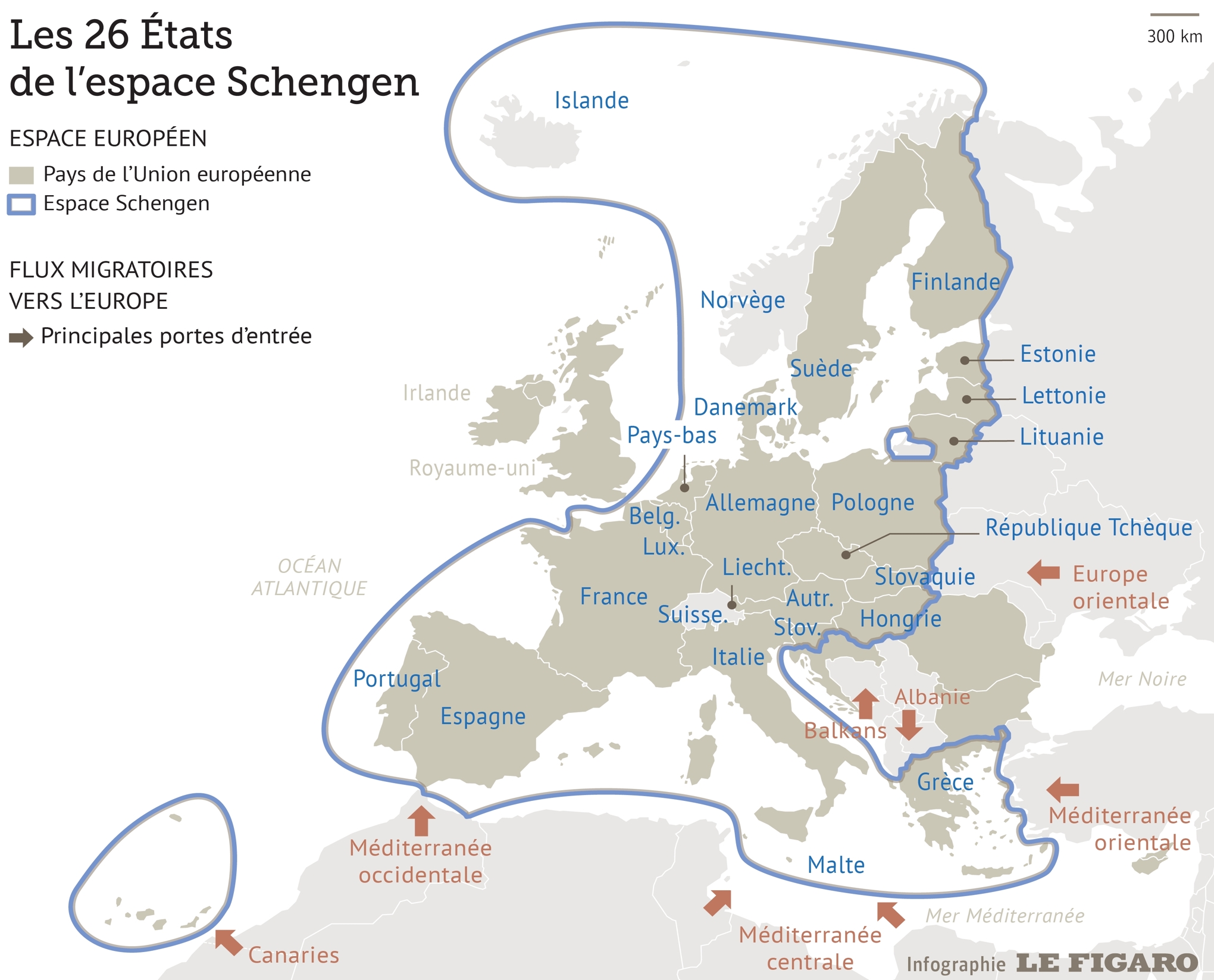 Géographie de Schengen © Infographie Le Figaro